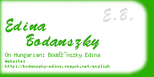 edina bodanszky business card